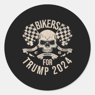 Bikers For Trump Take America Back Election 2024  Classic Round Sticker