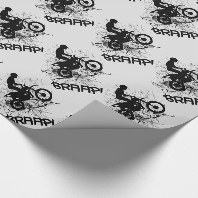 Bikers Motocross Dirt Bikers Mud Splatter Braap! Wrapping Paper (Corner)