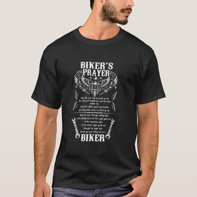 Bikers Prayer Motorcycle Christian Biking Motorcyc T-Shirt (Front)