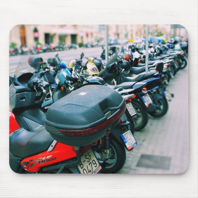Bikers Row Barcelona Mouse Mat (Front)