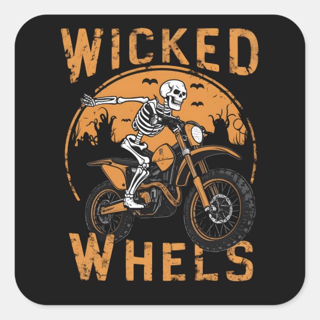 Bikes and Ghost Road Square Sticker (Front)
