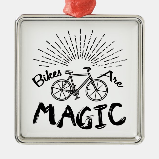 Bikes Are Magic Metal Tree Decoration (Front)