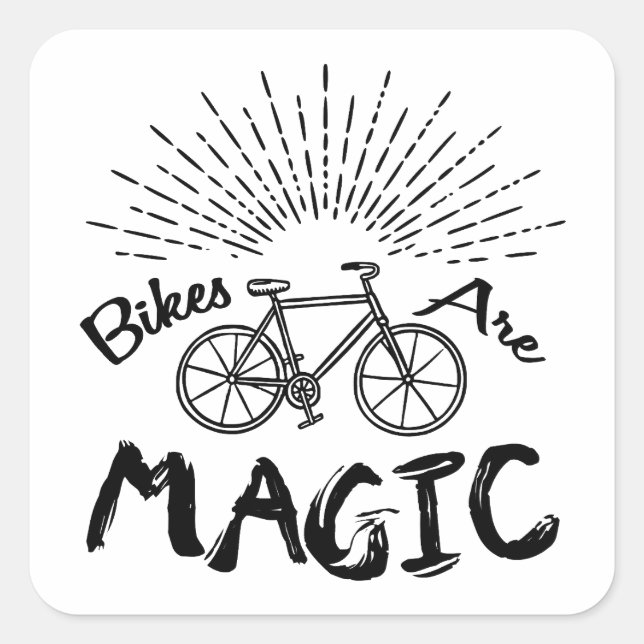 Bikes Are Magic Square Sticker (Front)
