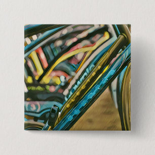Bikes artwork 15 cm square badge