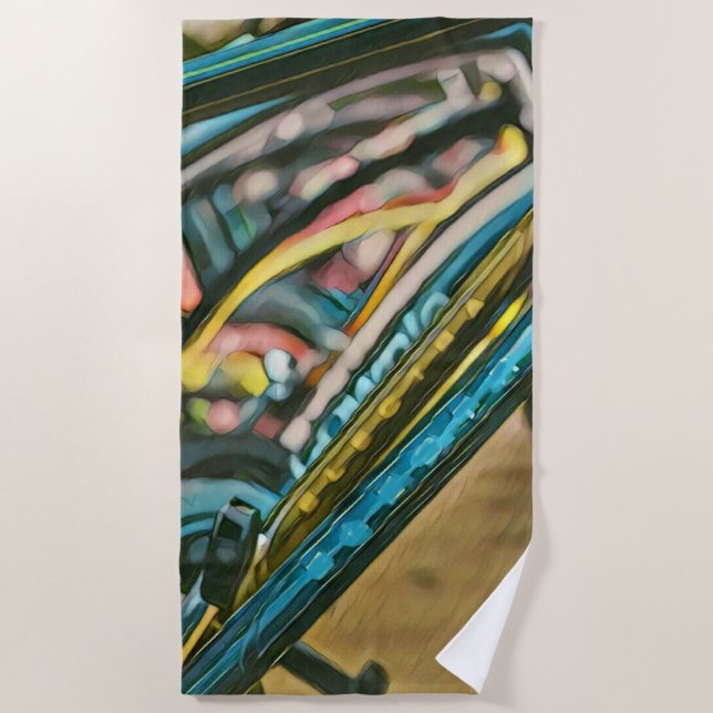 Bikes artwork beach towel (Front)