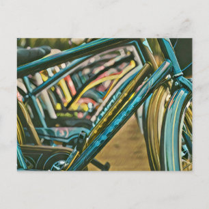 Bikes artwork postcard