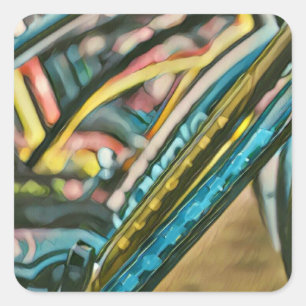 Bikes artwork square sticker