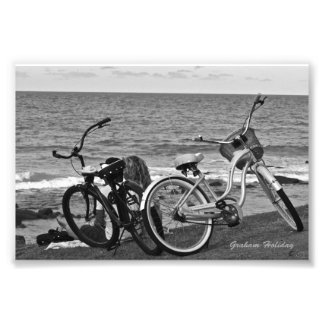 Bikes by the sea photo print