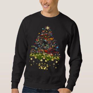 Bikes Christmas Tree Lights Holiday Bike Sweatshirt