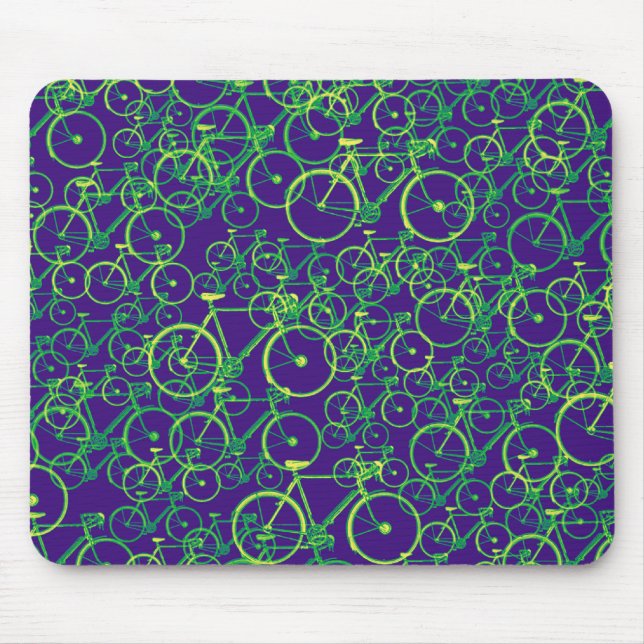 bikes: cycling-themed pattern mouse mat (Front)