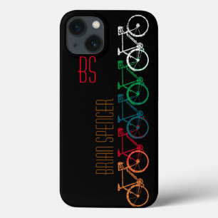 bikes in different colours personalised iPhone 13 case