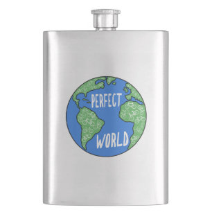 Bikes Make A Perfect World Hip Flask