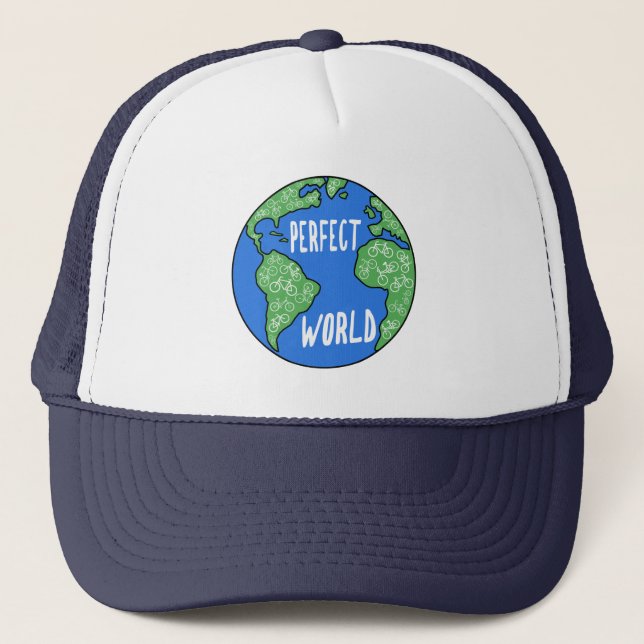 Bikes Make A Perfect World Trucker Hat (Front)
