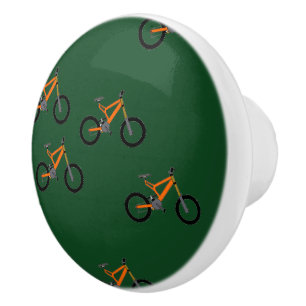 Bikes on green ceramic knob