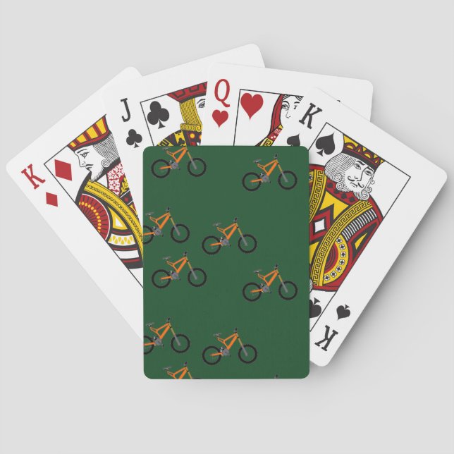 Bikes on green playing cards (Back)