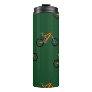 Bikes on green thermal tumbler