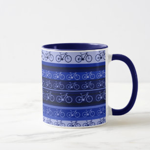 bikes on stripes mug