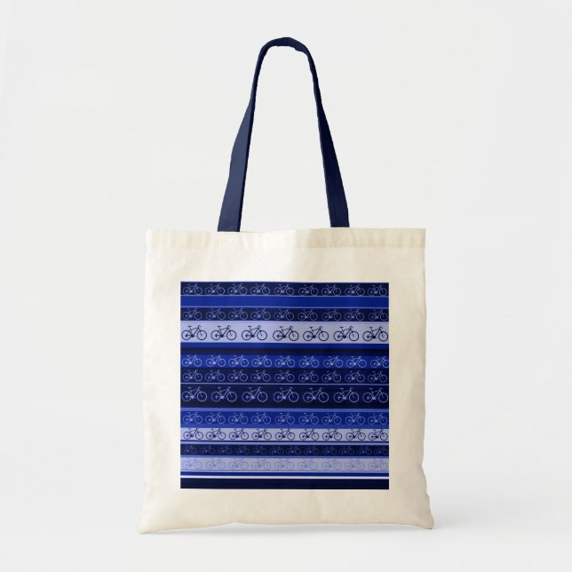 bikes on stripes tote bag (Front)