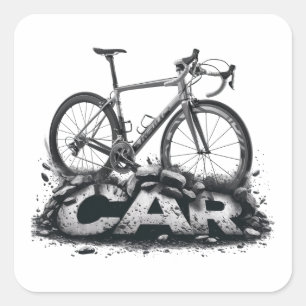 Bikes Over Cars Square Sticker