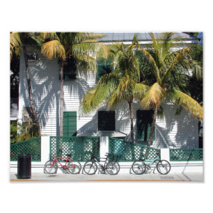 Bikes parked at apartment area Key West, Florida Photo Print