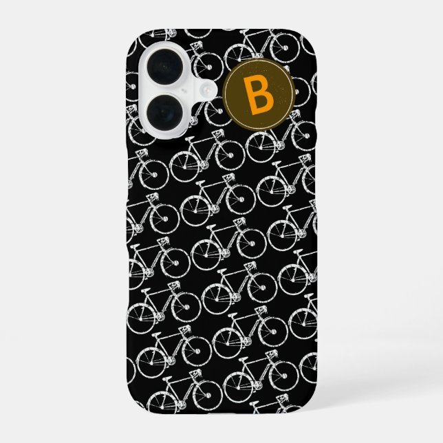 Bikes pattern personalized iPhone 16 case (Back)