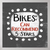 Bikes Review 5 Stars Poster Wall Art