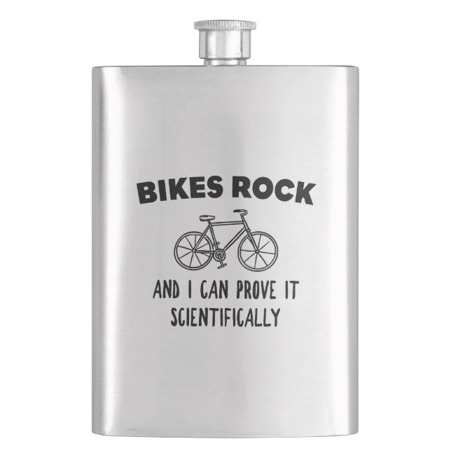 Bikes Rock And I Can Prove It Scientifically Hip Flask (Front)