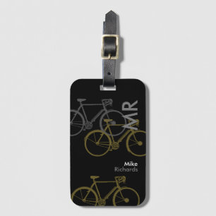 bikes with name on black luggage tag