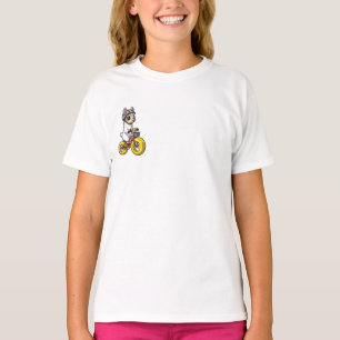 Biking Alpaca Helmet Adventure Kids T-Shirt