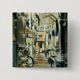 Biking Artwork 15 Cm Square Badge