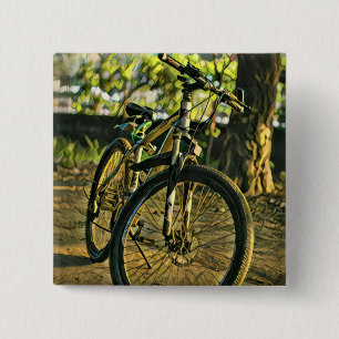 Biking Artwork 15 Cm Square Badge