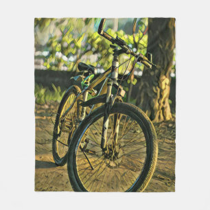 Biking Artwork Fleece Blanket