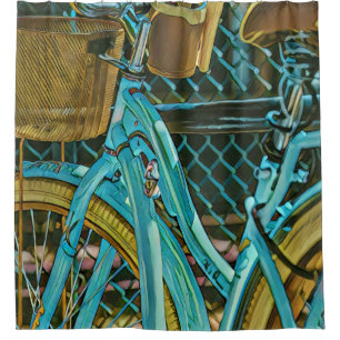 Biking Artwork Shower Curtain