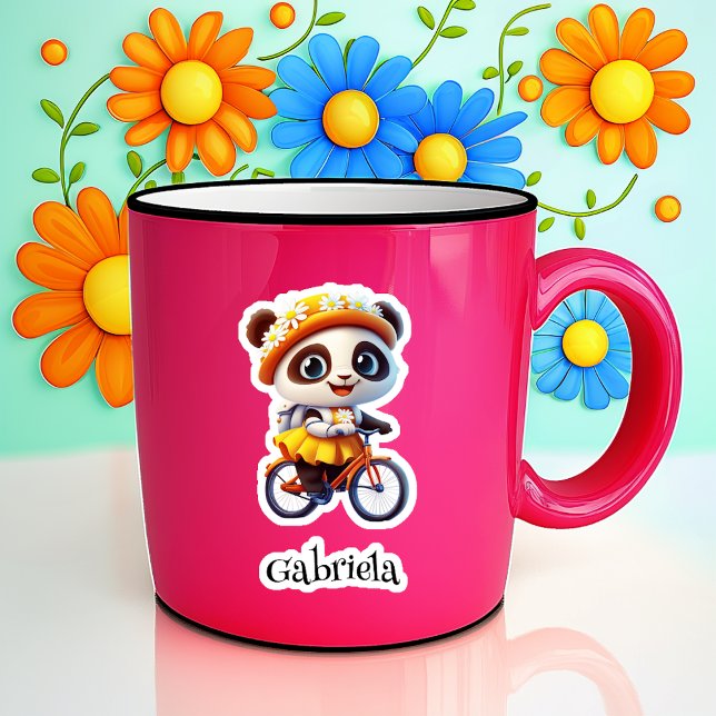 Biking Bear Personalised Vinyl Sticker (Creator Uploaded)