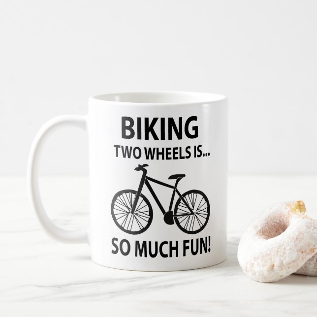 Biking Bicycle Cycling Cyclist Biking Coffee Mug (With Donut)
