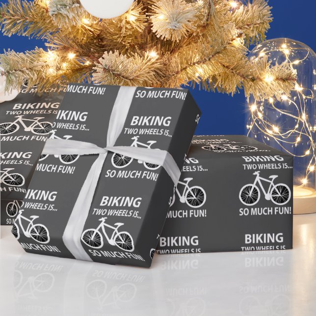 Biking Bicycle Cycling Cyclist Biking Wrapping Paper (Holidays)