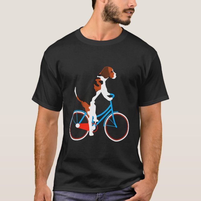 Biking Bicycling Beagle T-Shirt (Front)