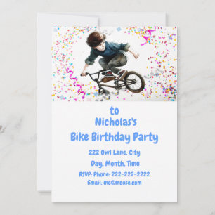 Biking BMX Mountain Birthday Party Invitation