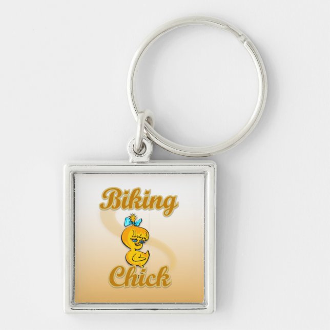 Biking Chick Key Ring (Front)
