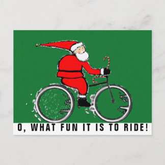 Biking Christmas Holiday Postcard