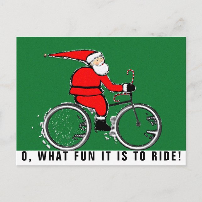 Biking Christmas Holiday Postcard (Front)