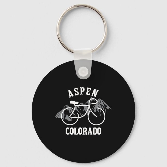 Biking Colorado Aspen Graphic  Key Ring (Front)