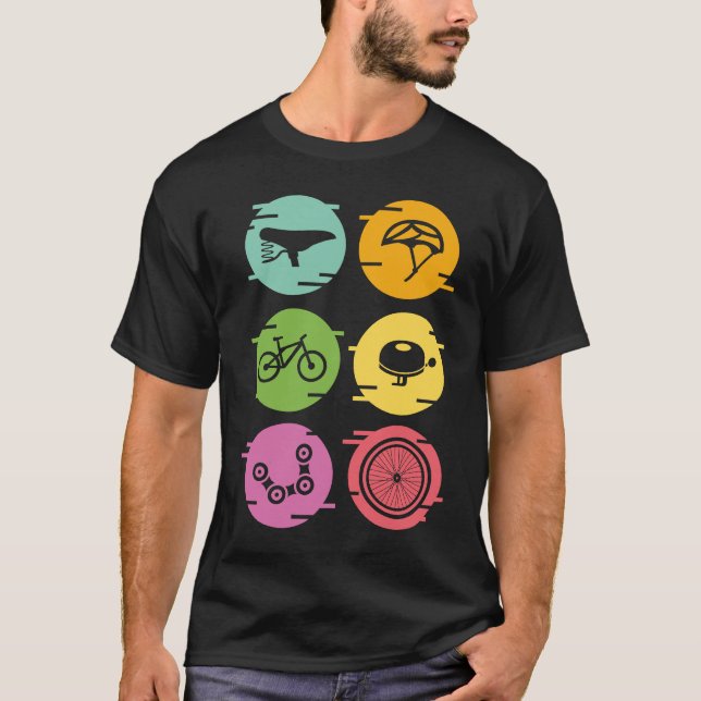Biking, cycling, bicycle parts, cyclist, bicycle T-Shirt (Front)