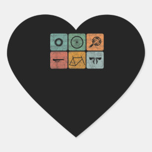 biking cycling bicycle parts cyclist gifts men heart sticker