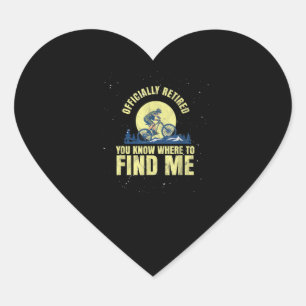 Biking Cycling Mountain Biking Retired Retirement Heart Sticker