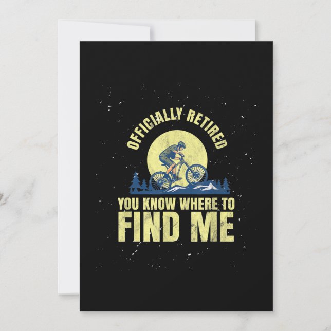 Biking Cycling Mountain Biking Retired Retirement Thank You Card (Front)