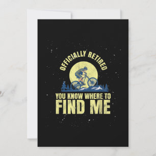 Biking Cycling Mountain Biking Retired Retirement Thank You Card