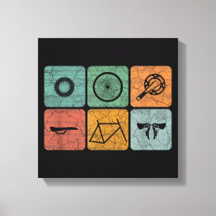 Biking Cycling Vintage Bicycle Parts Cyclist Gifts Canvas Print