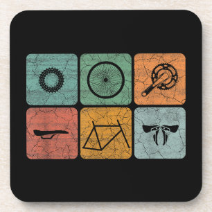 Biking Cycling Vintage Bicycle Parts Cyclist Gifts Coaster
