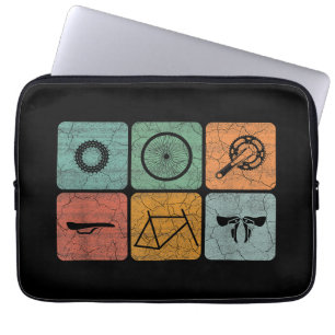 Biking Cycling Vintage Bicycle Parts Cyclist Gifts Laptop Sleeve